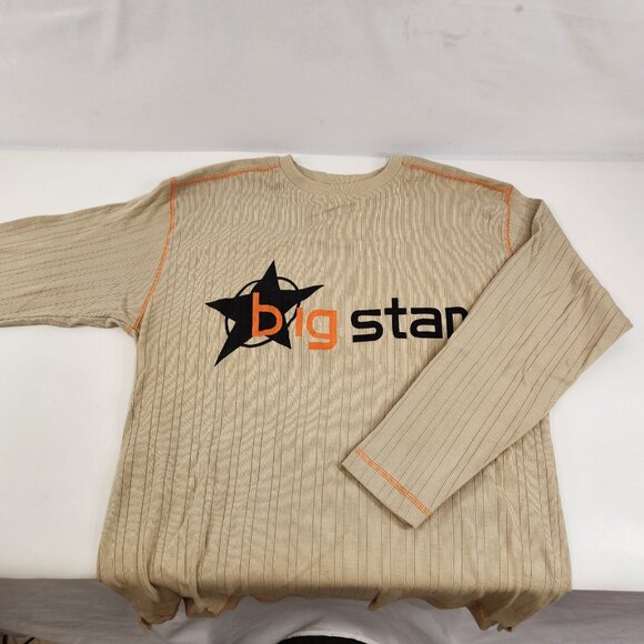 Big Star Active Mens Cotton Sweater Size Medium Beige Knit Vintage - Picture 1 of 8